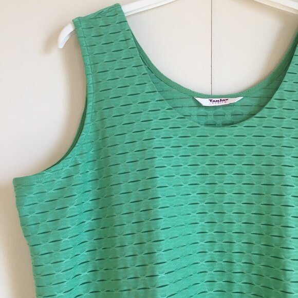 Vintage Sea Green Two Layer Scale Texture Tank Top - Picture 3 of 13